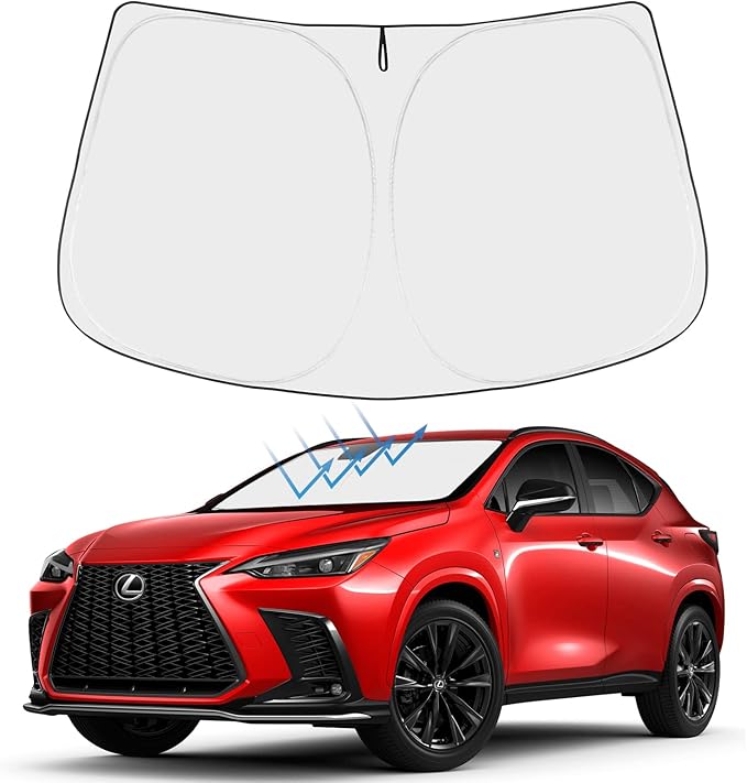 Proadsy Custom Fit Lexus RX 2016-2025 Windshield Sun Shade 4-Layer Foldable Front Sunshade Protector Sun Visor Blocks UV Rays Keep Car Cooler