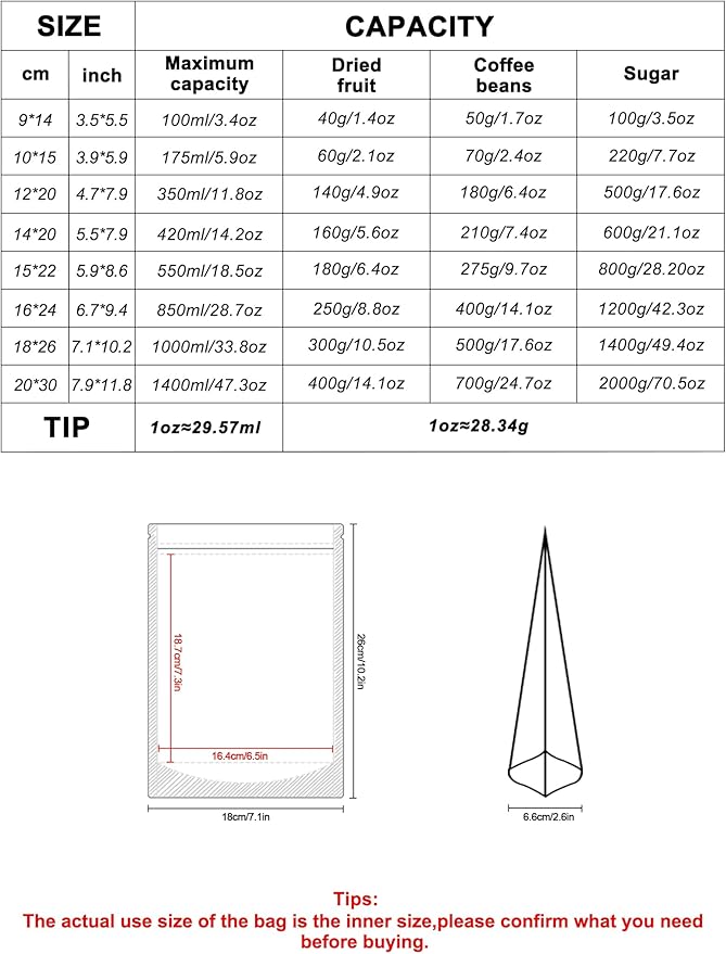 FireKylin 100 PCS Stand Up Pouches,7.1" x 10.2" Paper Bags With Window Clear Front Pouches Resealable Zipper Food Storage Brown