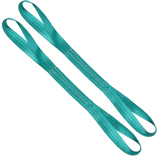 Lift Sling Straps,2" x 3' 2-Ply Heavy Duty Flat Eye Lift Slings,Polyester Lifting Sling Strap Not Nylon Tree Saver Recovery Strap Web Sling Rigging Moving Tow Hoist Gear Straps 2 Pack