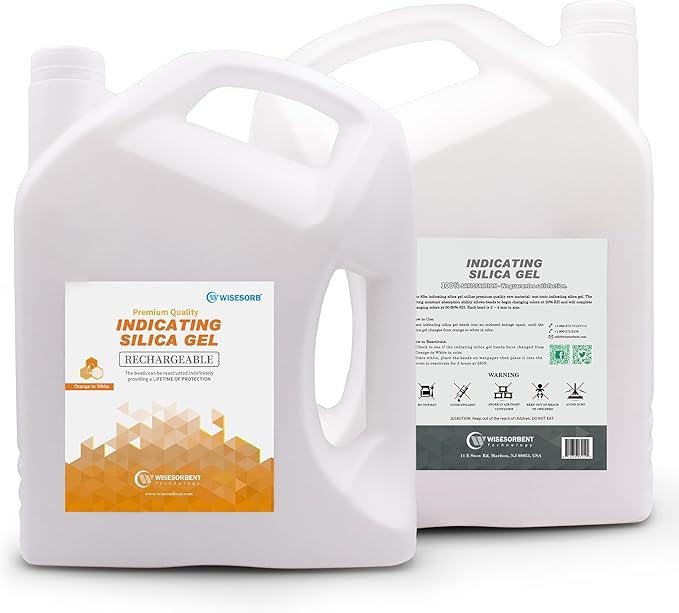 [45 LBS] Orange Premium Indicating Silica Gel Beads (Industry Standard 3-5 mm) - Reusable Desiccant Beads Silica Gel Dehumidifier
