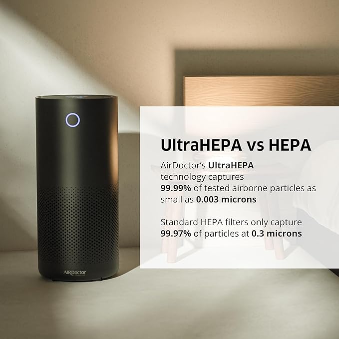 AirDoctor 4000 Air Purifier for Large Rooms | Triple filtration technology with UltraHEPA, Carbon/VOC material & Air Quality Sensor | Captures Particles 100x Smaller Than HEPA Standard