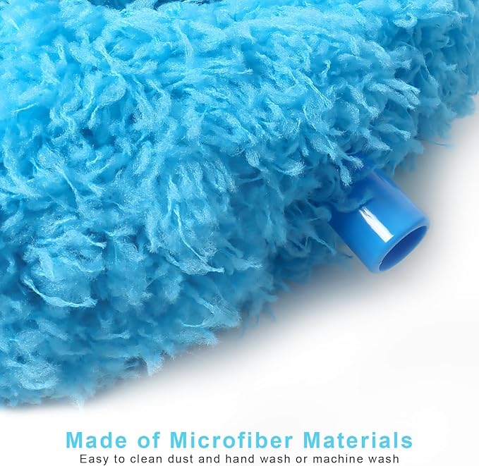 Storystore Ceiling Fan Cleaner Duster with Extension Pole, Adjustable from 13 to 49.7 Inches, Removable Fan Blade Cleaner (Blue-2 Pack)