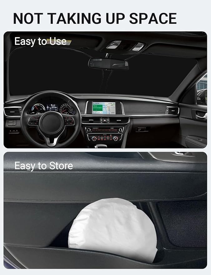 Proadsy Windshield Sun Shade for Kia Optima 2016-2024 2025 4-Layer Foldable Front Sunshade Protector Sun Visor Blocks UV Rays Keep Car Cooler