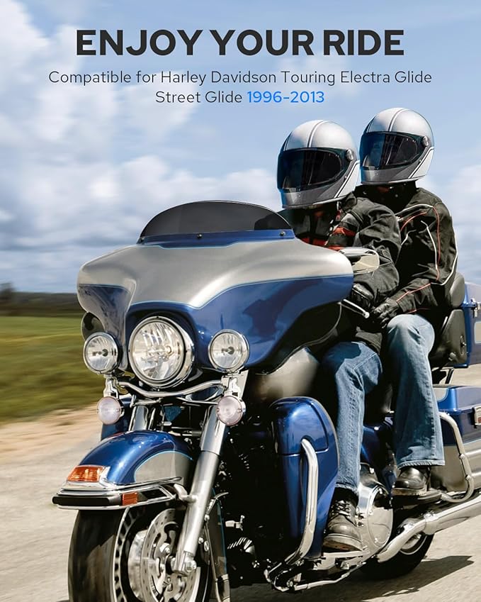 Benlari 5" Black Windshield Windscreen Fit for Harley 1996-2013 Davidson Touring Street Glide Electra Glide Ultra Classic FLHTK FLHTI FLHT FLHTCU Tri Glide FLHTCUTG