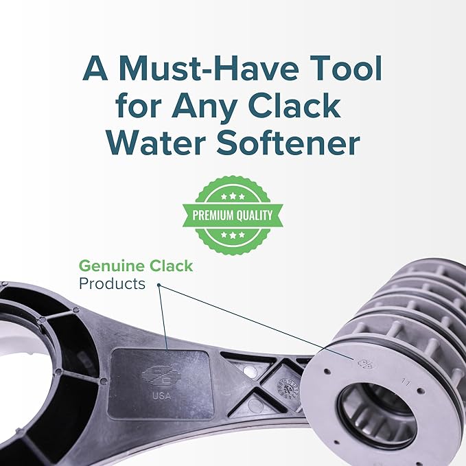 Clack WS1 Water Softener Maintenance and repair Kit - Genuine OEM V3193 Service Wrench & V3005-02 Seal Stack Spacer Assembly Bundle