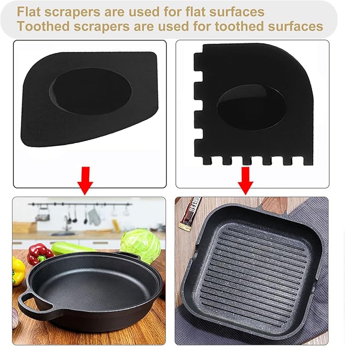 Onewly 2Pack Steel Wool Scrubber Set, Stainless Steel Scrubber with Stainless Steel Handle, for Cleaning Dishes, Cast Iron, Stock Pots, Pans, Griddles, Grills