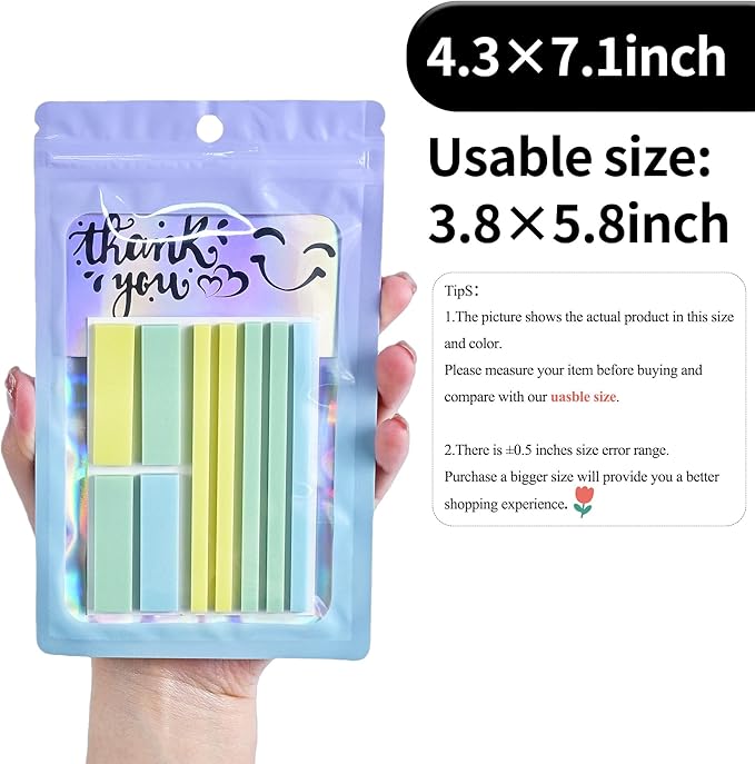 100 Pack Resealable Plastic Bags for Food Storage, Zipper Bags with Clear Front Window, Packaging Pouch for Small Business (Pink & Blue, 4.3x7.1 inch)