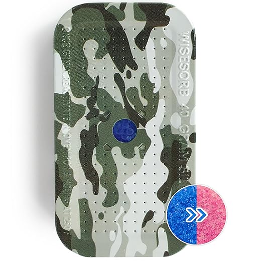 20Pcs 40g Rechargeable Gun Safe Dehumidifier, Blue to Pink Color Indicating Silica Gel Desiccant Canister - Camouflage, Desiccant Moisture Absorbs for Storage