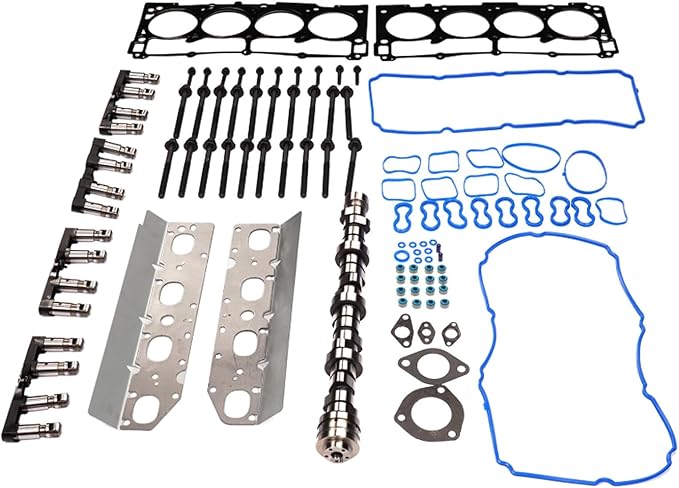 GELUOXI MDS 5.7 HEMI Lifters Camshaft Kit w/Head Gasket Set Replacement for Dodge Ram 1500 5.7L V8 2009-2015 Part# HS26423PT, 53022263AF, 53021726AD, 53021726AE