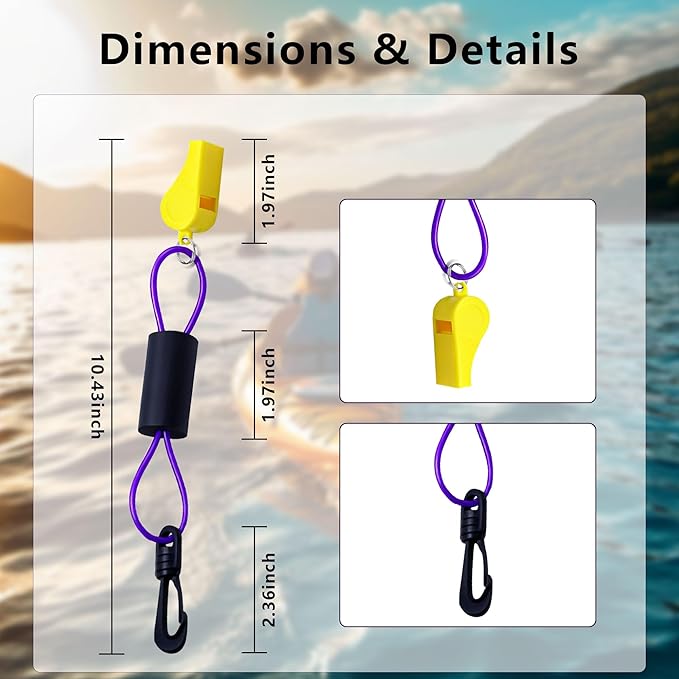 Emergency Safety Whistle with Lanyard, Super Loud 120dB Waterproof Survival Gear for Life Vest Jacket, Boating, Hiking, Camping, Hunting, Fishing, and Rescue Signaling (2 Pack)