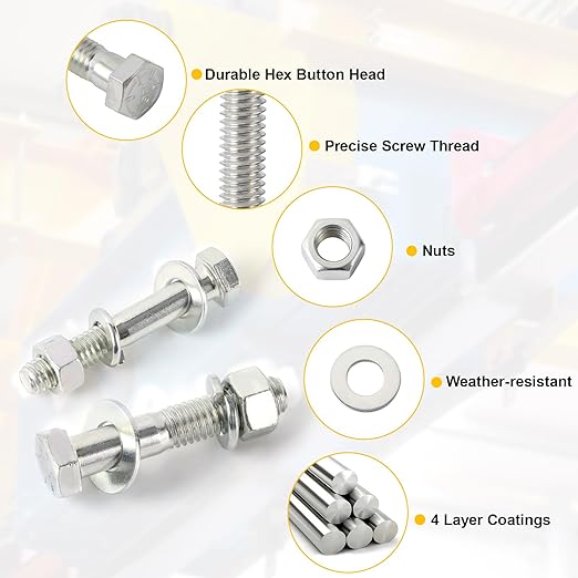 1000PCS Grade 8 Bolt Assortment Kit, Heavy Duty Bolts and Nuts Kit, 1/4-20 5/16-18 3/8-16 1/2-13 SAE Grade 8 Alloy Steel Hex Cap Screws Nuts Washers, Comes with 4 Bits（Zinc Plated）