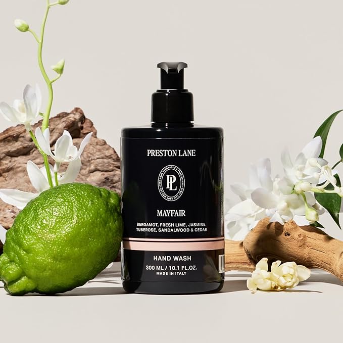 Preston Lane Luxury Hand Wash, Mayfair Scent | Hydrating and Nourishing Formula with Organic Oils, Active Kiwi and Apple Water, and Vegetable Glycerin | Gentle Cleansing, Vegan and Cruelty Free