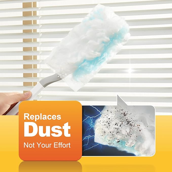 JOYMOOP Disposable Dusters for Cleaning, Heavy Duty Refills, Multi-Surface Dusting Brush for Pet Hair and Home Cleaning - Blue