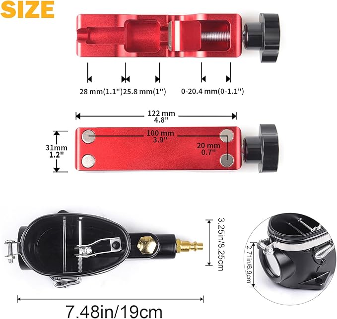 Spark Plug Gap Tool & Pneumatic Spark Plug Cleaner Kit - Air Sandblaster Cleaning Tool for Most 10mm 12mm 14mm 16mm Spark Plugs with Feeler Gauge,Abrasive Media for Motorcycle, Lawn Mower, Car