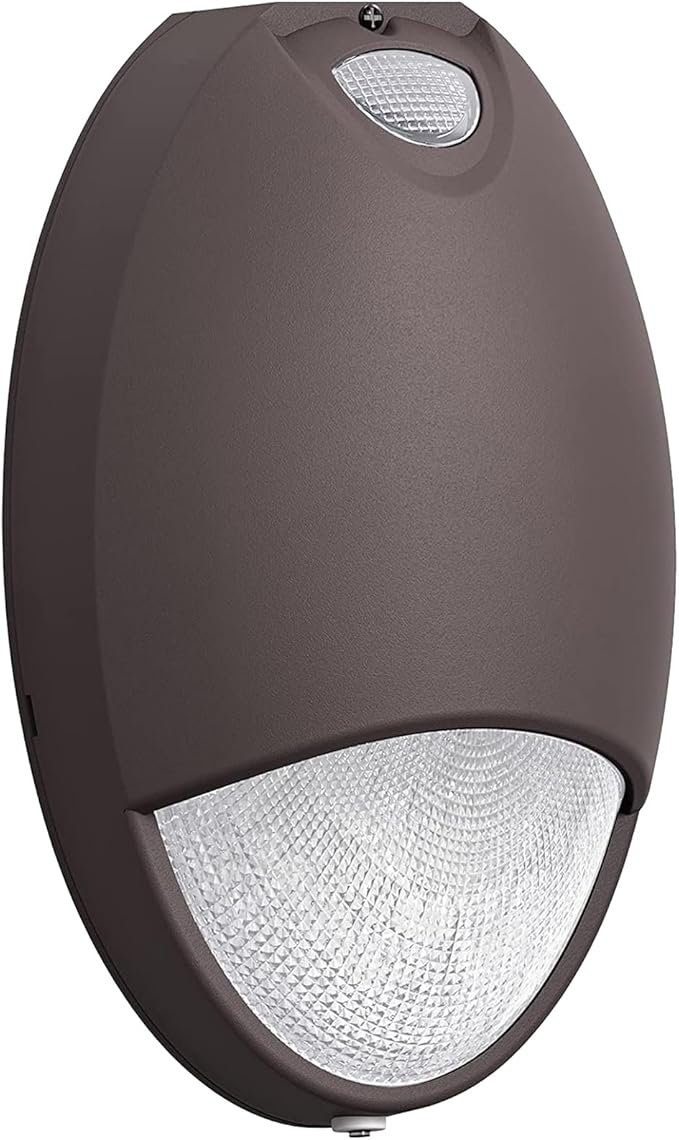 LED Emergency Wall Pack Light with Battery Backup and Photocell Sensor, Self Test Diagnostics, IP65 Wet Location, 12W 120-277VAC, Aluminum Exterior Commercial Emergency Lighting, UL Listed (1-Pack)