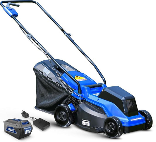 Wild Badger Power 40V 14″ Cordless Lawn Mower Brushless,2,368 sq ft/0.049 ac,1×4.0Ah Battery & Fast Charger, 5-Position Height,for Townhomes & Small Yards