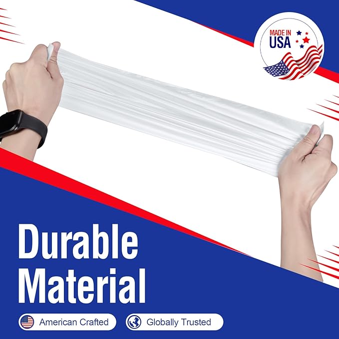 Delxo 30-33 Gallon Clear Trash Bags, 250 Count – Medium Duty Garbage Bags, Thick, Durable & Puncture-Resistant Plastic, Perforated Design– Made in USA for Kitchen, Yard, Office & Party