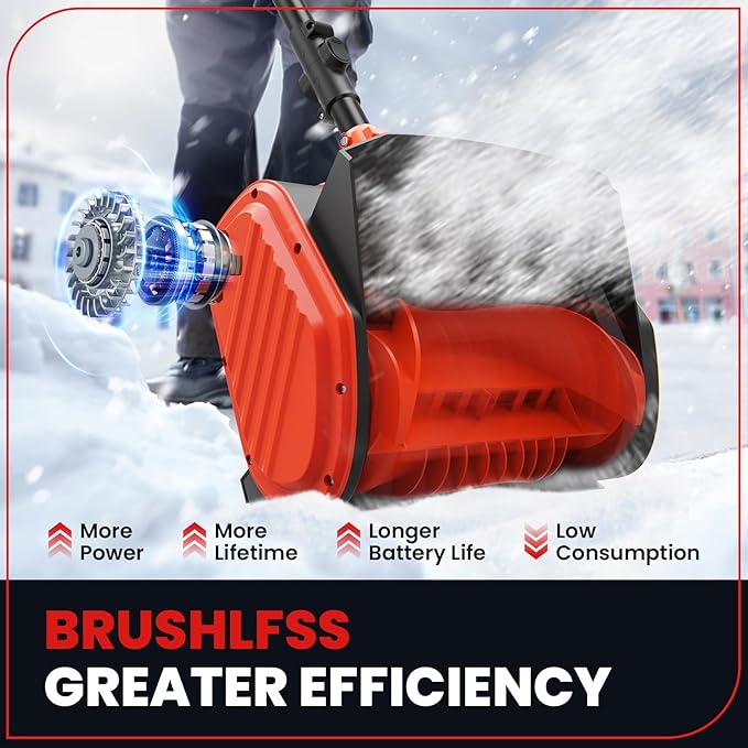 Electric Snow Shovel for Milwaukee M18 18V Battery, 11" Brushless Snow Blower with Adjustable Handle, Max 26 FT Snow Thrower, Cordless Snow Shovel M18 for Driveway, Sidewalk, Patio, Deck (No Battery)