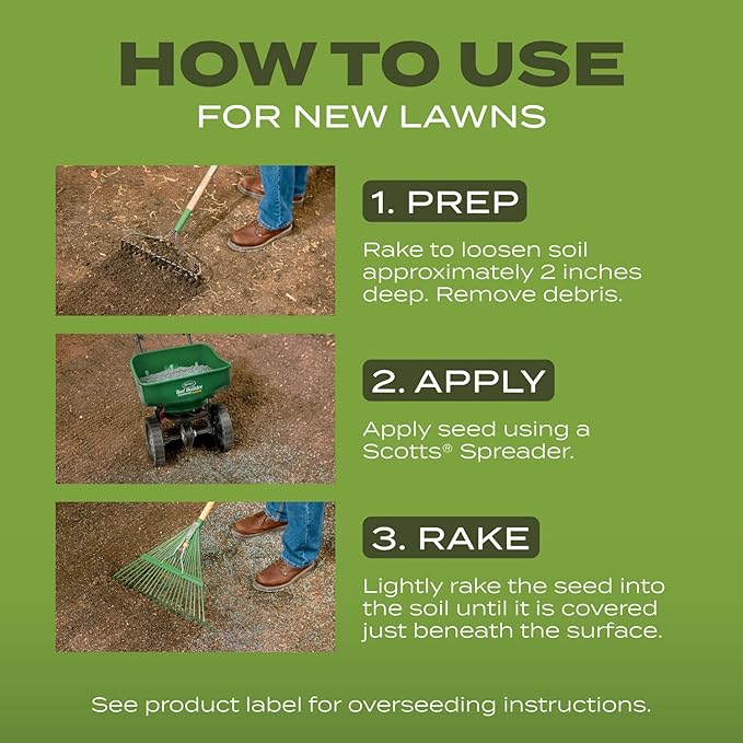 Scotts Turf Builder Grass Seed Tall Fescue Mix with Fertilizer and Soil Improver, Resists Harsh Conditions, 16 lbs.