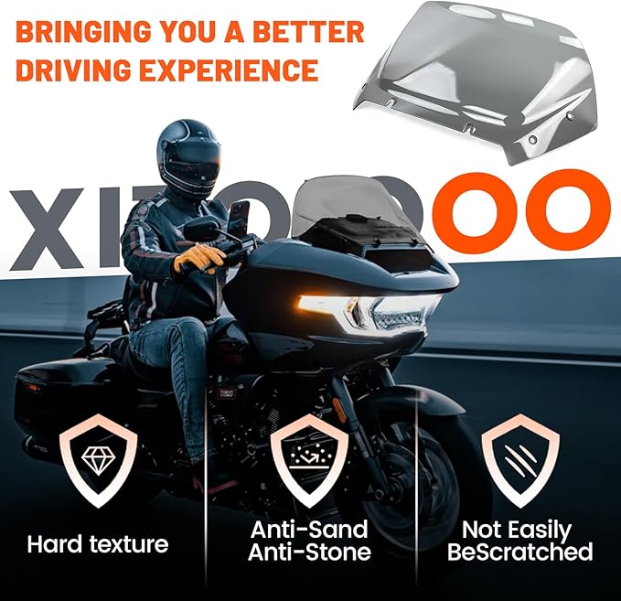 Compatible with 2023 2024 Road Glide Windshield 12" Windscreen for Harley road glide CVO/SE FLTRXSE 2023 2024 FLTRX 2024 CVO ST FLTRXSTSE 2024,Smoke