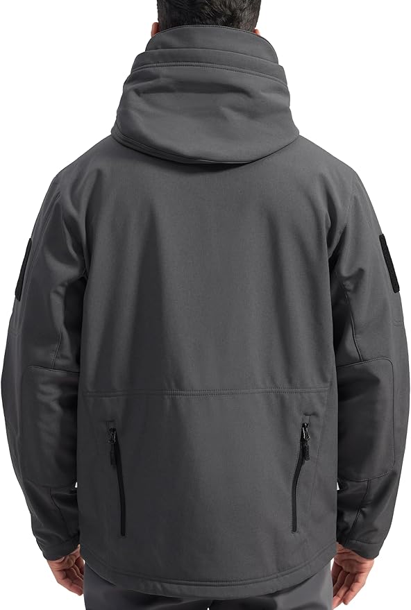FREE SOLDIER Men's Outdoor Waterproof Soft Shell Hooded Military Tactical Jacket