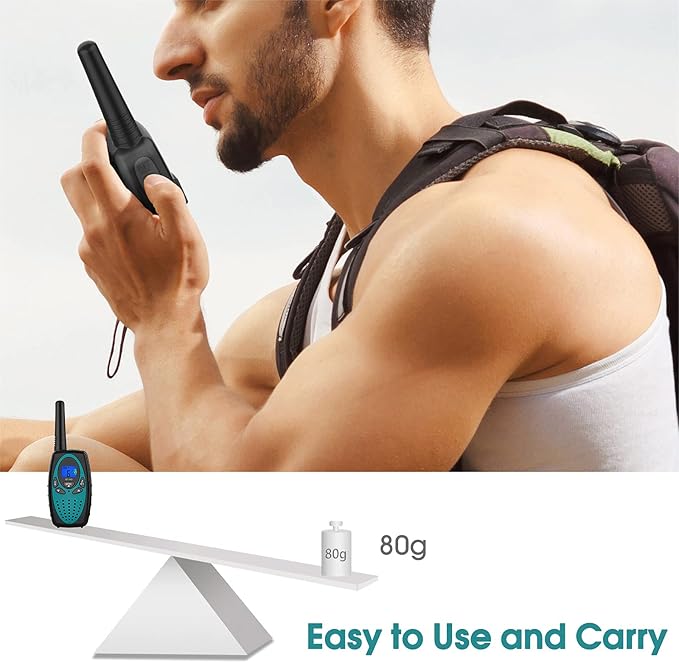 Walkie Talkies Long Range, M880 FRS Two Way Radio for Adults with Mic LCD Screen/Resistance Wakie-Talkies with Noise Cancelling for Men Women Outdoor Adventures Cruise Ship (Blue and Green)