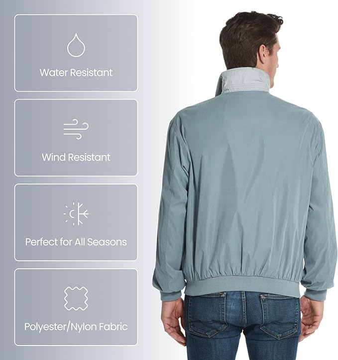 Weatherproof Men's Golf Jacket - Lightweight Windbreaker, Water-Resistant Microfiber Shell, Perfect for Golf & Casual Wear