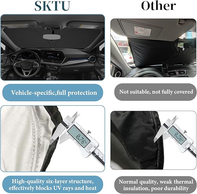 SKTU 2024 2025 2026 Chevy Trax Front Windshield Sunshade for 2024 2025 2026 Chevrolet Trax Windshield Sun Shade Foldable for Blocks UV Rays and Blocks Heat and Sun Keeps Vehicle Cool