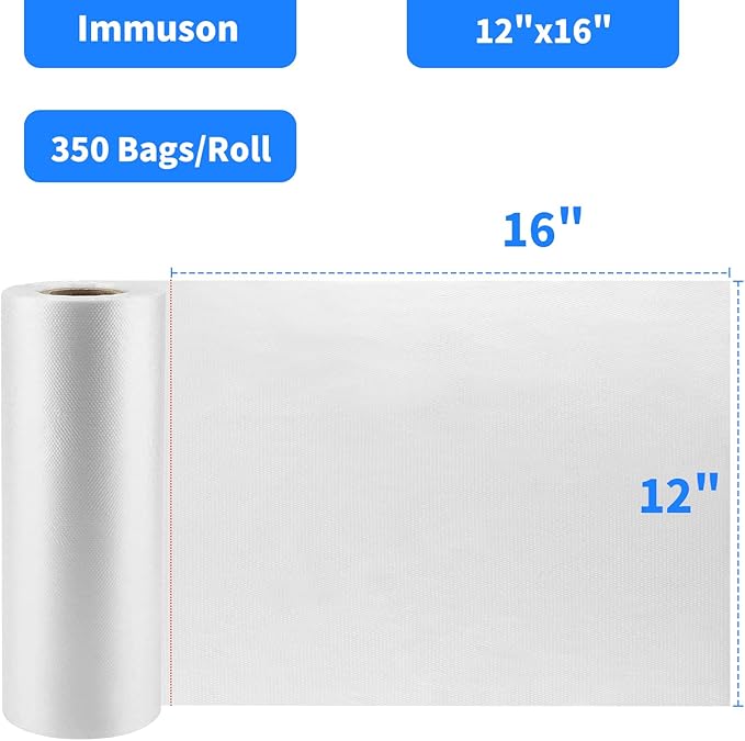 Plastic Bags for Food,12"x16" Clear Plastic Produce Bags on a Roll,Clear Storage Bags for Vegetable,Fruit and Meat,Used as Garbage Bags,Storage Bags and Pet Garbage Bags, 350 Bags per Roll - 2 Roll