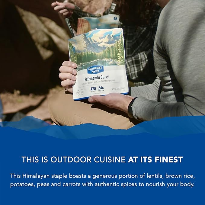 Backpacker's Pantry Kathmandu Curry, 2 Servings Per Pouch, Freeze Dried Food, 16 Grams of Protein, Vegan, Gluten Free (Pack of 2)