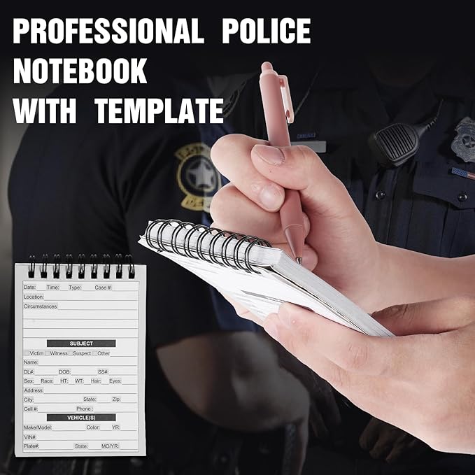 3 Pcs Public Safety Police Field Interview Notebook Report Notepad for Law Enforcement Officer Gifts Ticket Book Notebook Cop Interview Equipment Accessories, 70 Sheets/ 140 Pages(3.5x5 Inch)