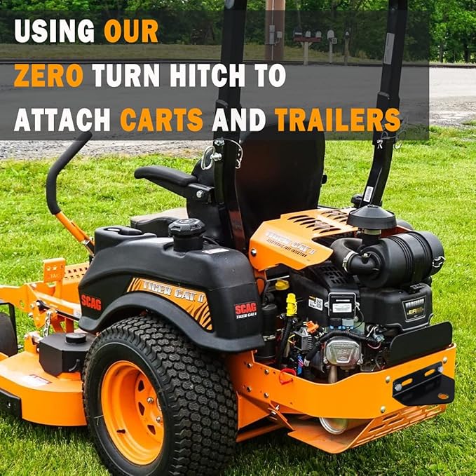 Universal Trailer Hitch for Zero Turn Mower - 3/4 inch Hole Trailer Hitch Mount - 3/16 Inch Thick and Heavy Duty Steel with Installation Hardware (2PCS, Black)