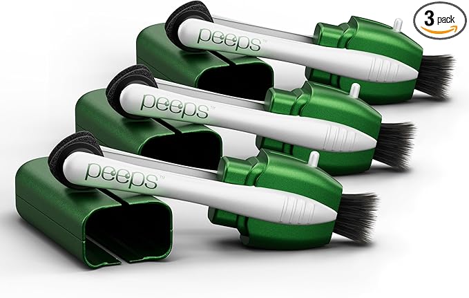 CarbonKlean Peeps Glasses Cleaner - for Eyeglasses, Reading Glasses, and More - Lens Cleaner with Carbon Microfiber Tech - Soft Touch Green - 3 Count