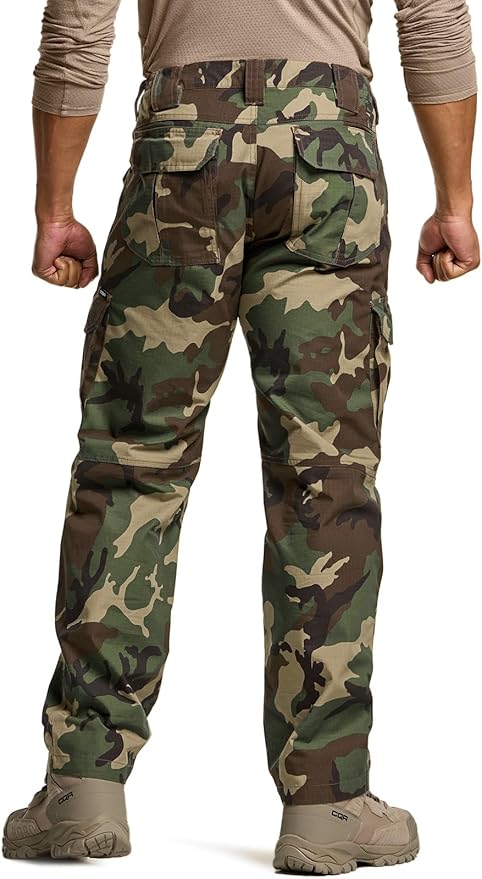 CQR Men's Tactical Pants, Water Resistant Ripstop Cargo Pants, Lightweight EDC Work Hiking Pants, Outdoor Apparel