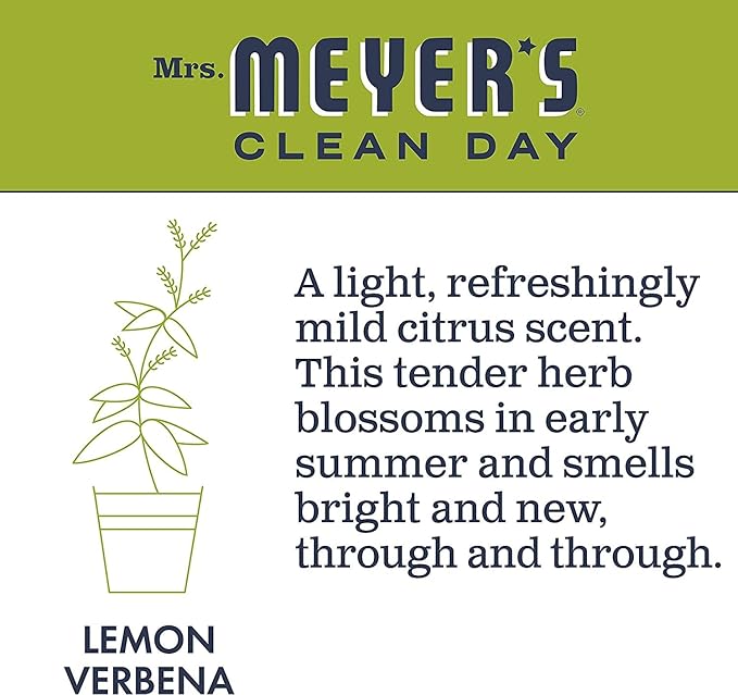 Mrs. MEYER'S CLEAN DAY Liquid Dish Soap Refill, Biodegradable Formula, Lemon Verbena, 48 Fl Oz. (Pack of 3)