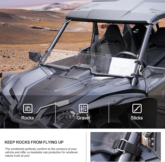 KIWI MASTER Hard Coat Poly Half Windshield for 2019-2024 Honda Talon 1000R 1000X 1000X4 1000R4 Accessories Heavy Duty Polycarbonate Scratch Resistant