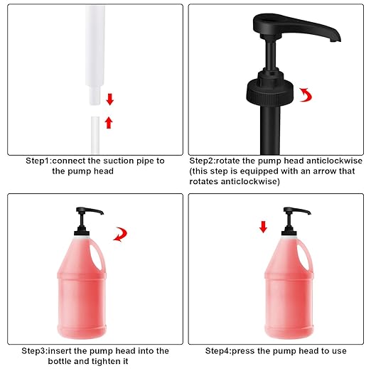 Mudder 6 Pieces Gallon Pump Dispenser (38/400) Fit Most 1 Gallon Jug and Containers Bpa-Free Leak Proof Pump Lid Top Replacement for Household and Commercial Use