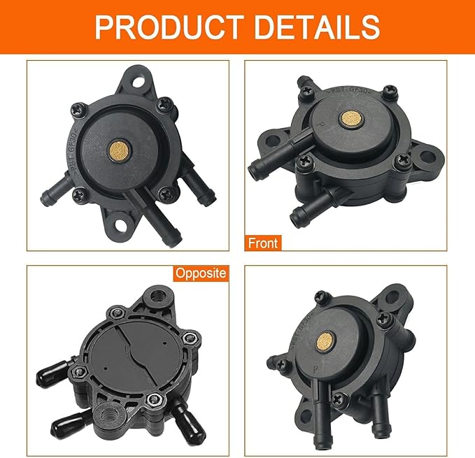Fuel Pump Compatible with Kohler 17HP-25HP Briggs and Stratton Mikuni Kawasaki Yamaha Honda John Deere Cub Cadet 808492 808656 Toro Husqvarna Lawn Mowers Golf Cart Club Car with Strainer and Oil Hose