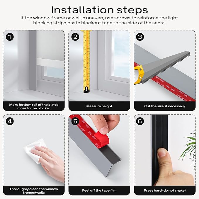 100% Blackout PVC Light Blocking Strip for Window Shades and Blinds Both Sides Tracks for Blackout Shades Easy to Install for BedroomGreat for Bedroom Nursery (L-Shaped Grey-2pcs, 58.5")