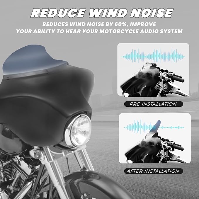 6" Windshield Windscreen Compatible for Harley Touring Electra Street Glide FLHX FLHT 1996-2013 (Smoke, 6")