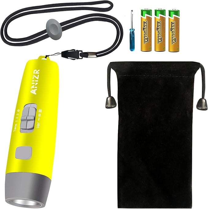 ANIZR Electronic Whistles with Lanyard,Adjustable 3 Tone & 3 High Volume Hand Emergency Whistle Basketball Referee Whistle for Coach,Teacher,Police,Outdoor Camping Boating Hiking(with Battery)