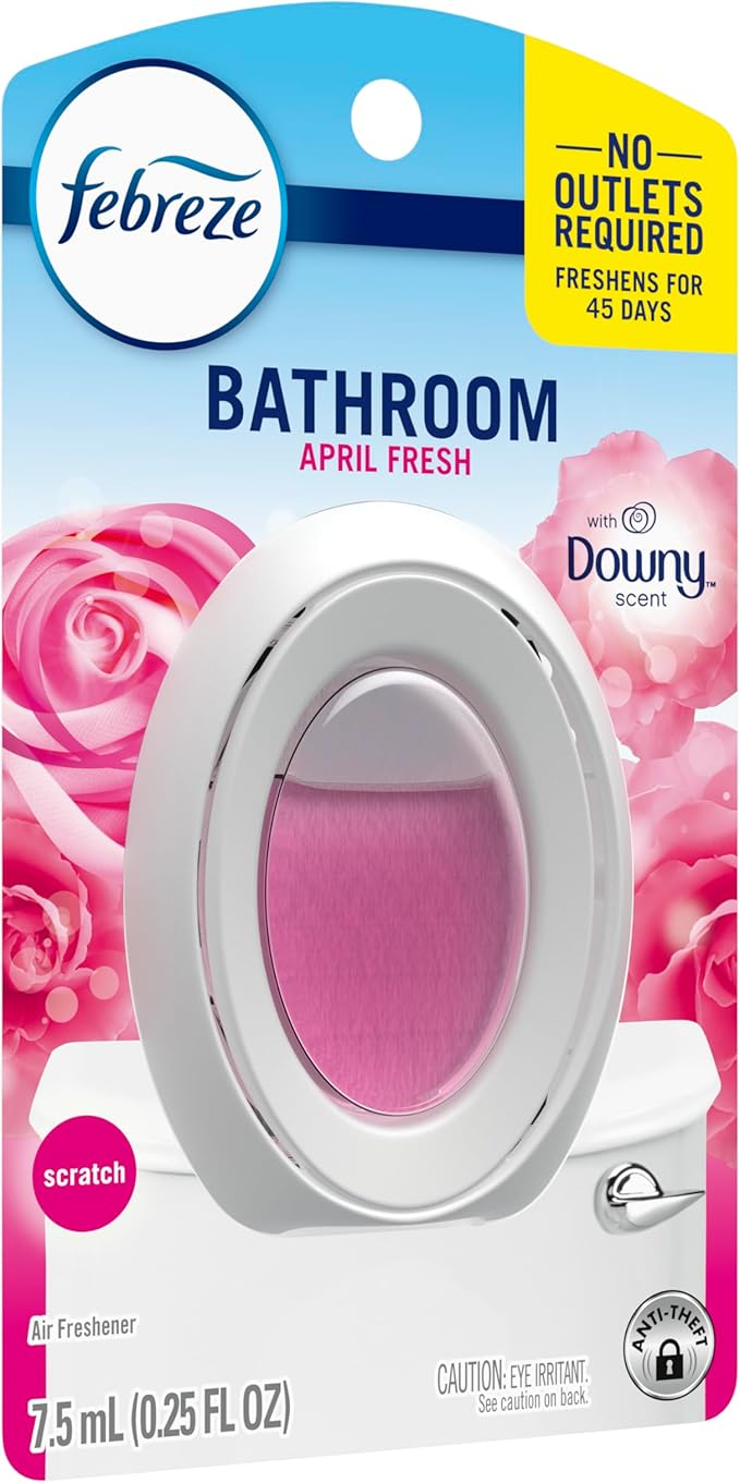 Febreze Bathroom Air Freshener, Odor-Fighting, Downy April Fresh, 6ct