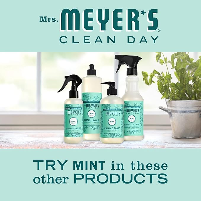 MRS. MEYER'S CLEAN DAY Liquid Dish Soap, Biodegradable Formula, Limited Edition Mint, 16 fl. oz - Pack of 3