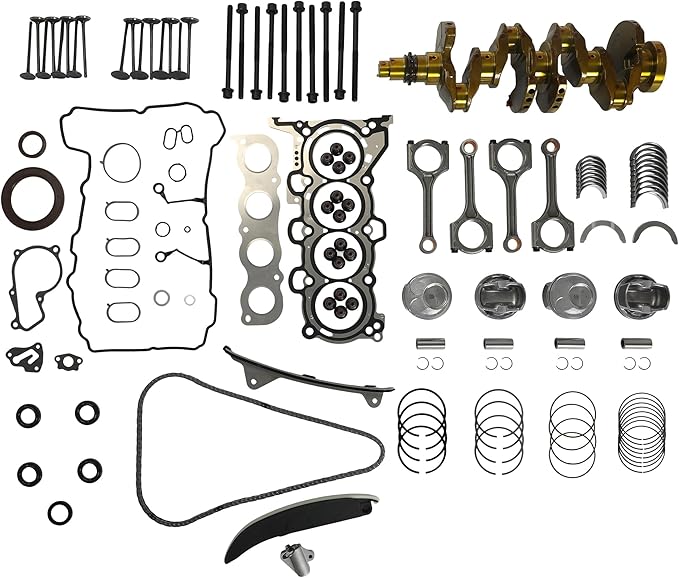 G4NC 2.0 Engine Rebuild Overhaul Kit w/Crankshaft Timing Chain Kit Head Gasket Set & Pistons Fit For Kia Sportage Hyundai Sonata Santa Fe Sport 2.0L 2013-2022
