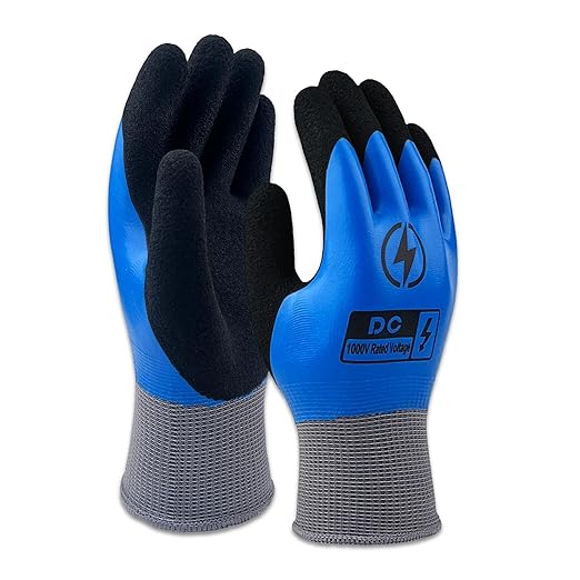 Insulated Electrician Gloves 1000V Voltage Resistant Flame Retardant Work Gloves, Electrical Rubber Non-slip Texture Design for Electricians Prevent Shock