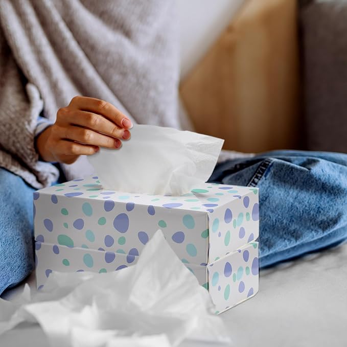 Yinder 12 Packs Facial Tissue Box 1560 Sheets Soft Facial Tissue Box for Fall Halloween Christmas 2 Ply 130 Sheets Disposable Travel Tissues Bulk for Car Household Kitchen(Spot)