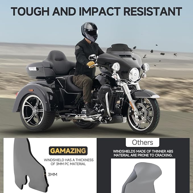 Windshield 7" Motorcycle Wave Windscreen 2014-2023 Fit For Harley Davidson Touring Street Glide Electra Glide Ultra Limited Tri Glide Flht Flhx Flhtk Flhtc Flhtcu,Black