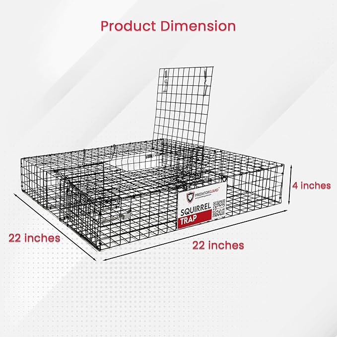 Predator Guard Squirrel Guard Trap - Humane Multi-Catch Trap, Attracts & Catches Multiple Squirrels in 1 Trap - Perfect for Indoor and Outdoor Use - Effective Squirrel Control to Protect your Property