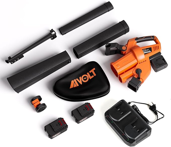 AIVOLT 40V Cordless Leaf Blower Vacuum Mulcher, with 40L Collection Bag, 2x4.0Ah Batteries & Charger, 160 MPH Air Speed, 3-in-1 Yard Tool for Lawn Care, Patio Cleaning