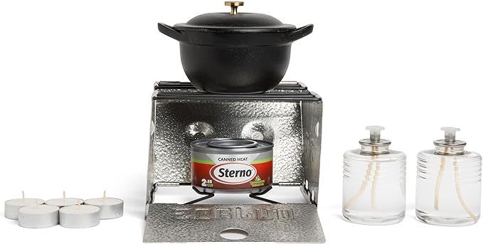 Sterno Emergency Preparedness Kit – Portable Stove, Liquid Wax Candles, Tealights – Supplies for Indoor & Outdoor Cooking & Lighting for Power Outages, Camping & Disasters
